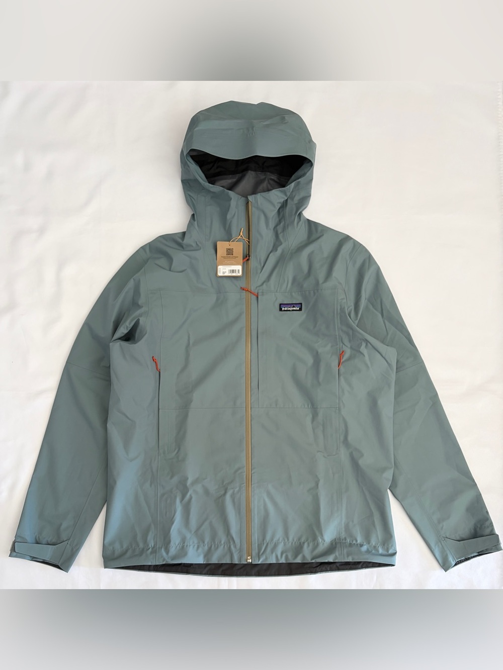 Patagonia Boulder Fork Rain Jacket Men's Size L Blue Sage SP26
